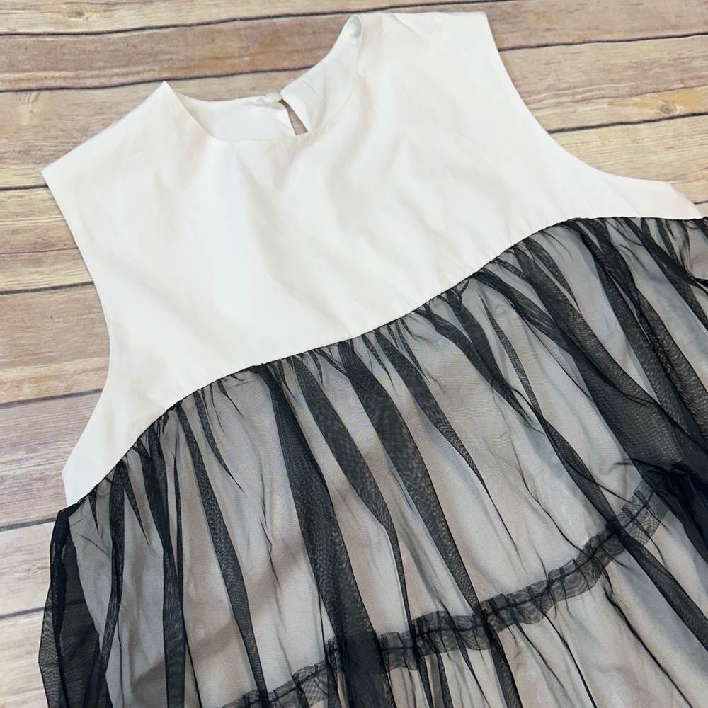Elegant Black and White Mini Dress - Picture 3 of 7